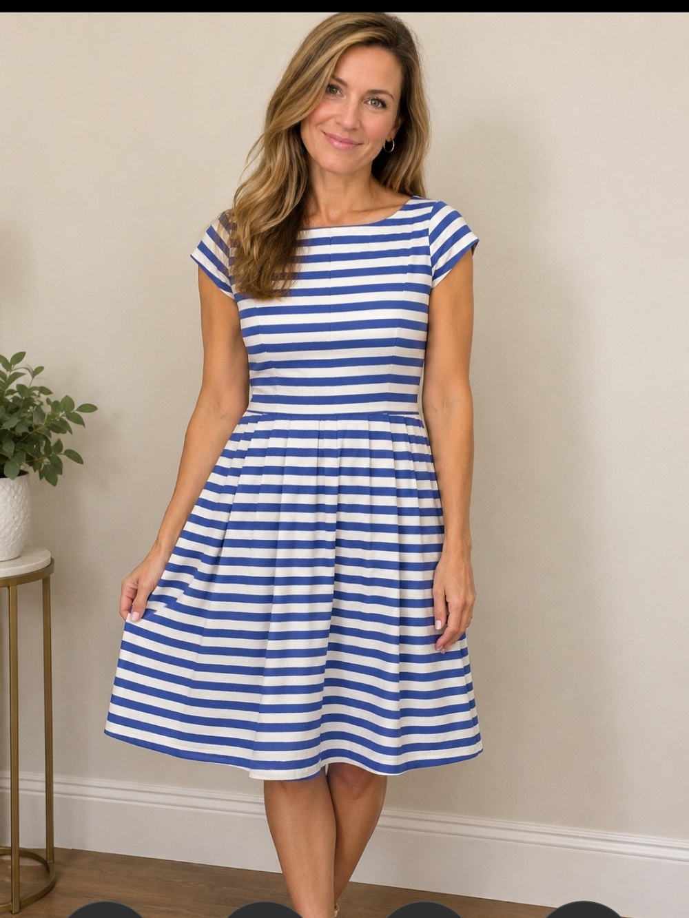 Lilly Pulitzer Blue and White Striped Fit & Flare Dress